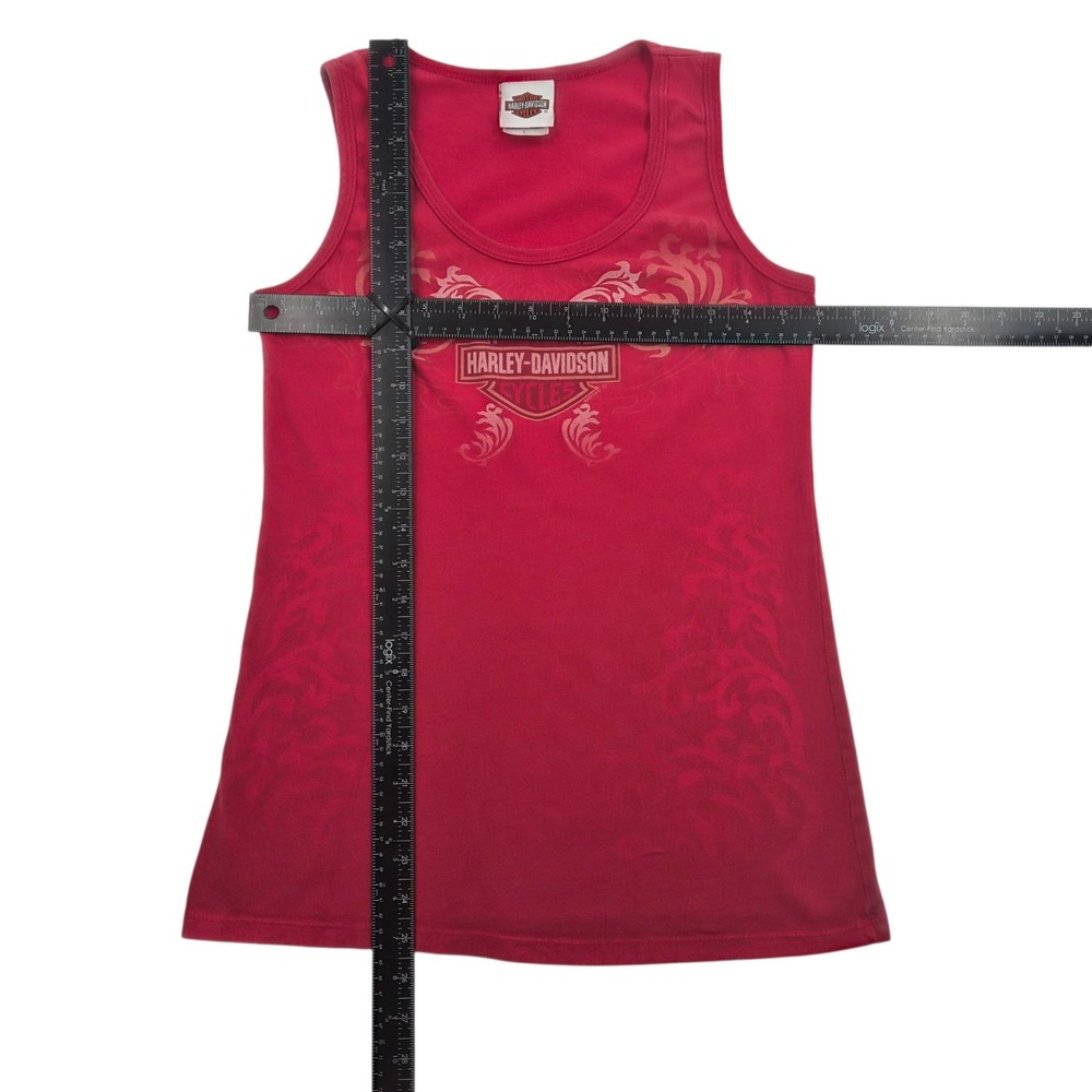 Harley-Davidson Red Filigree Logo Tank Top San Antonio TX Womens Large - Picture 5 of 7